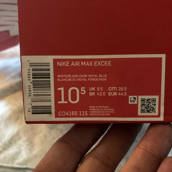 Brand new Nike Air Max size 10.5 blue and white with yellow Nike logo - Picture 3 of 6